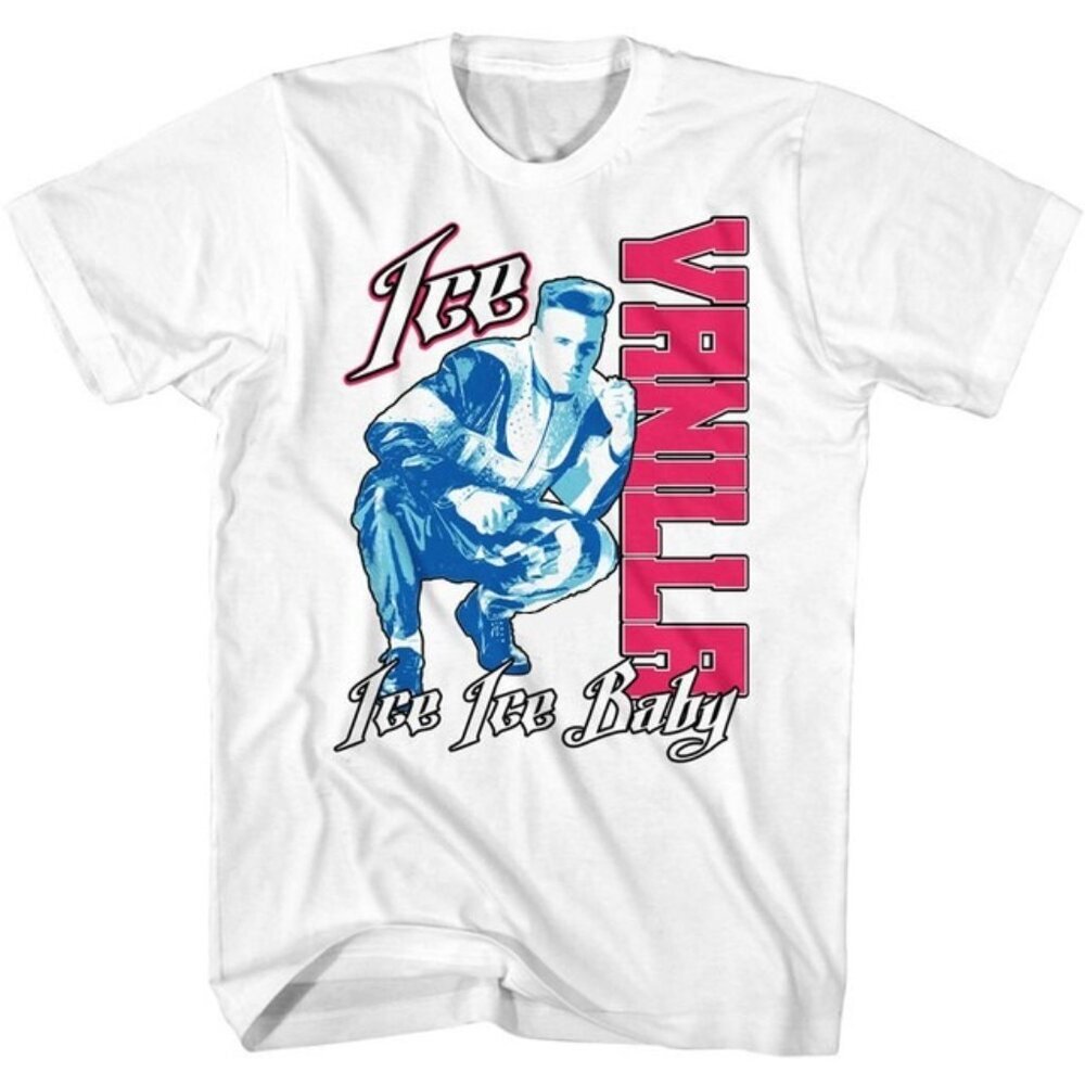Ice Ice Baby Lyric Graphic T-Shirt White Classic 90s Rap Tribute Tee 24